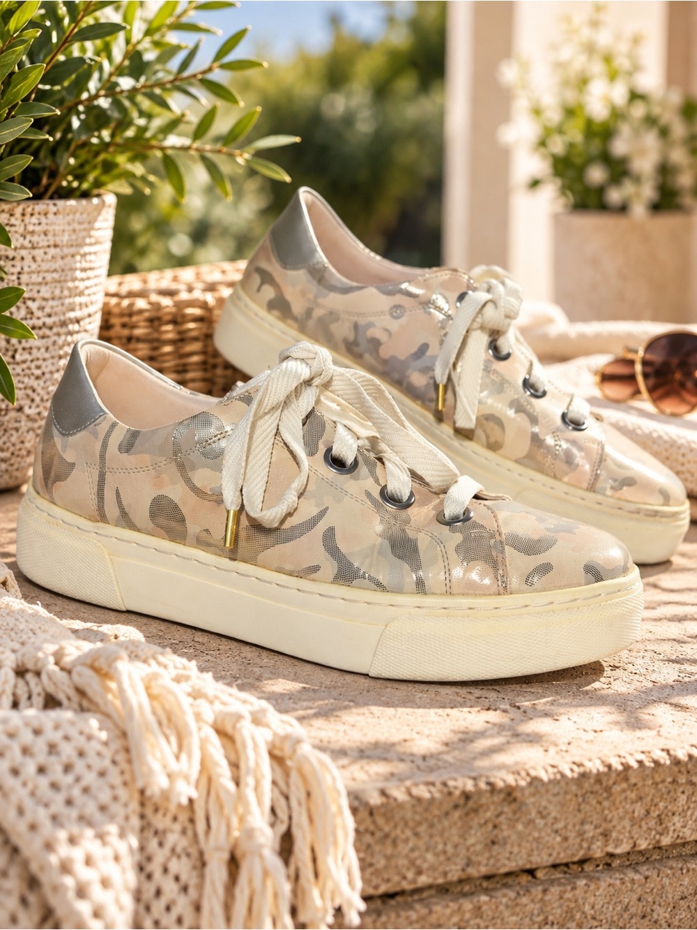 Remonte Soft Leather Camo Platform Sneakers Women EU 41